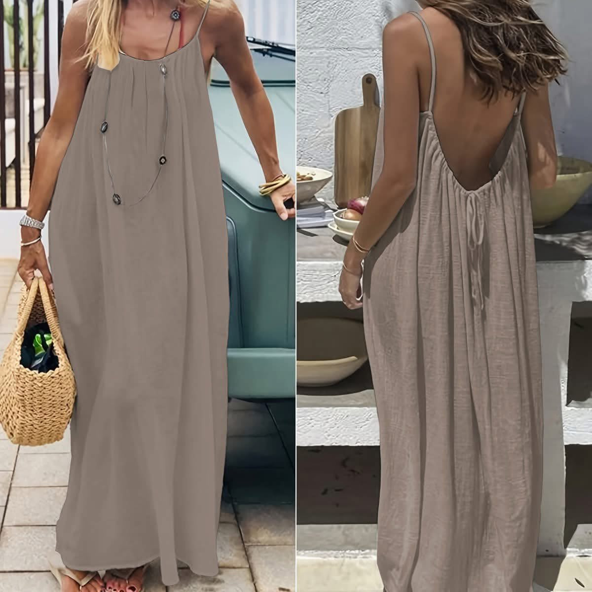 Pre-order Backless spaghetti strap maxi dress