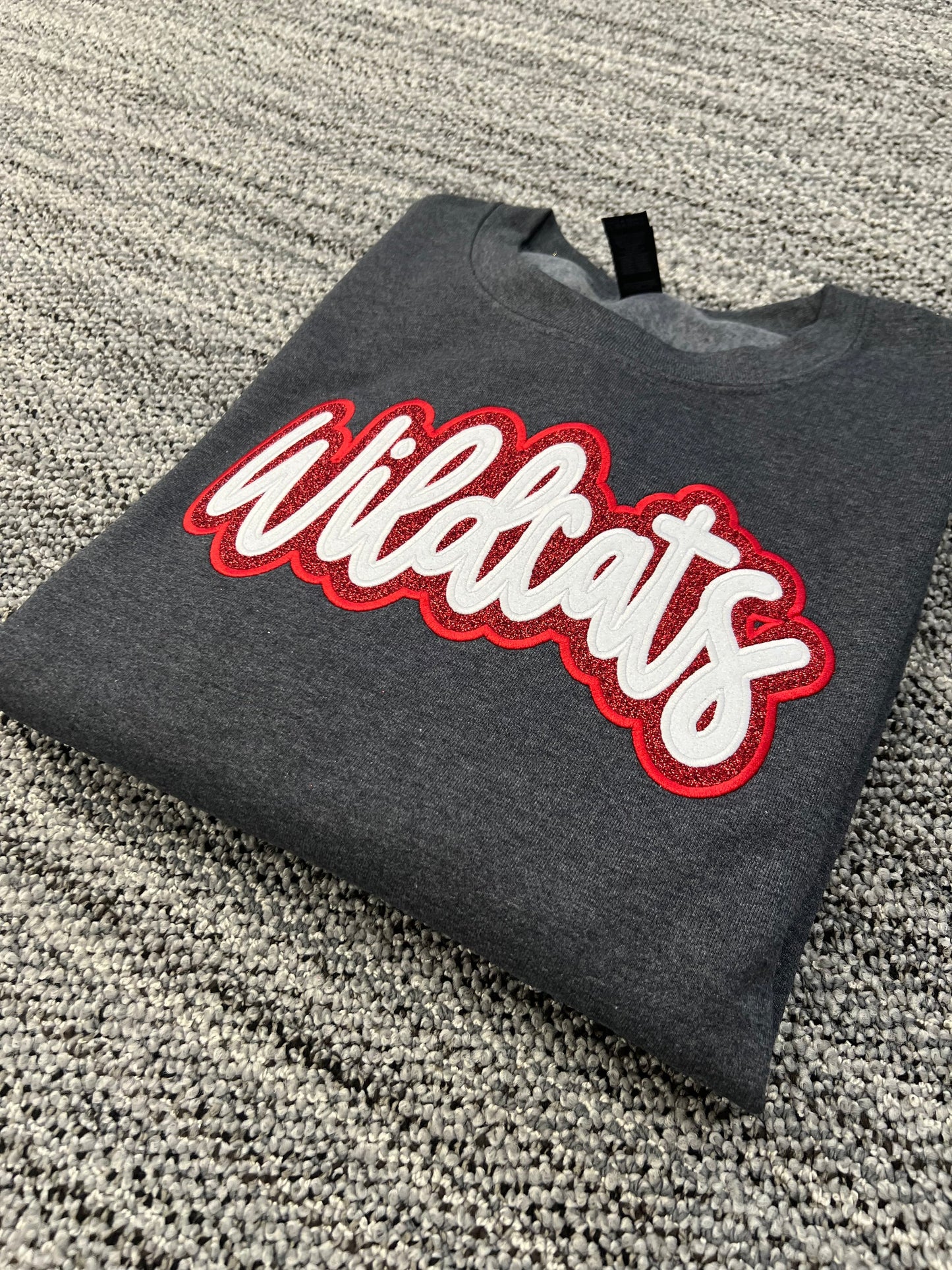 Glitter Appliqué Embroidered Sweatshirt