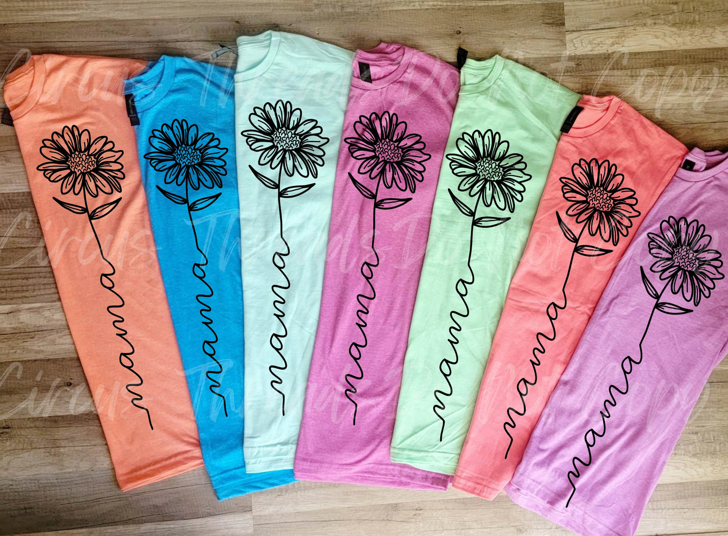 MAMA flower with mystery tshirt color