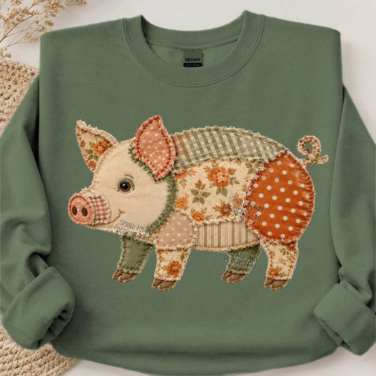 Faux patchwork pig