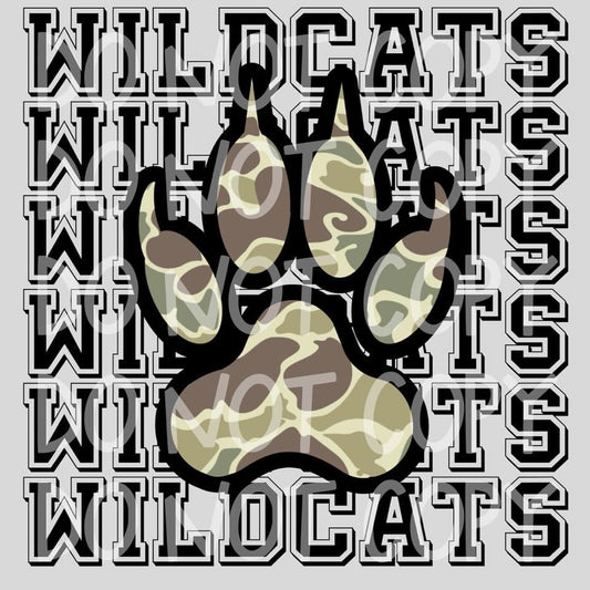 Camo paw print wildcats