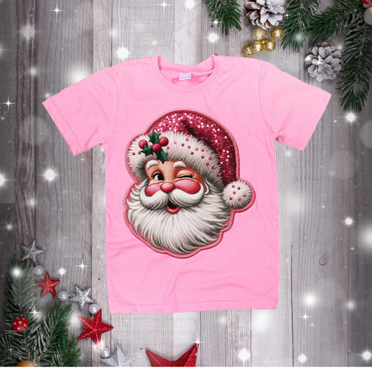 Pink winking Santa