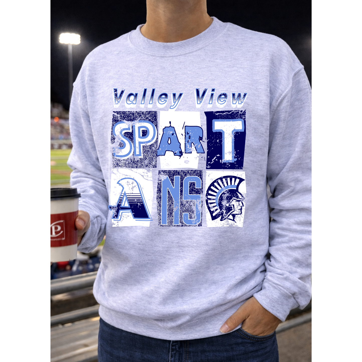 Vintage valley view block letters