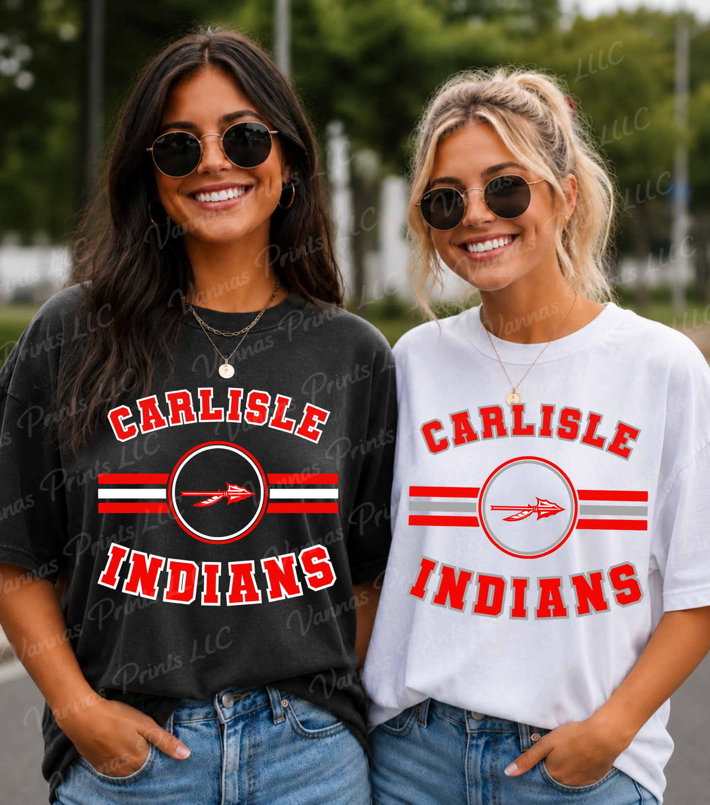 Carlisle Indians Striped Circle Mascot School Spirit