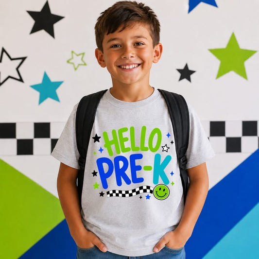 HELLO … back to school green + blue pre-k —> 6th grade
