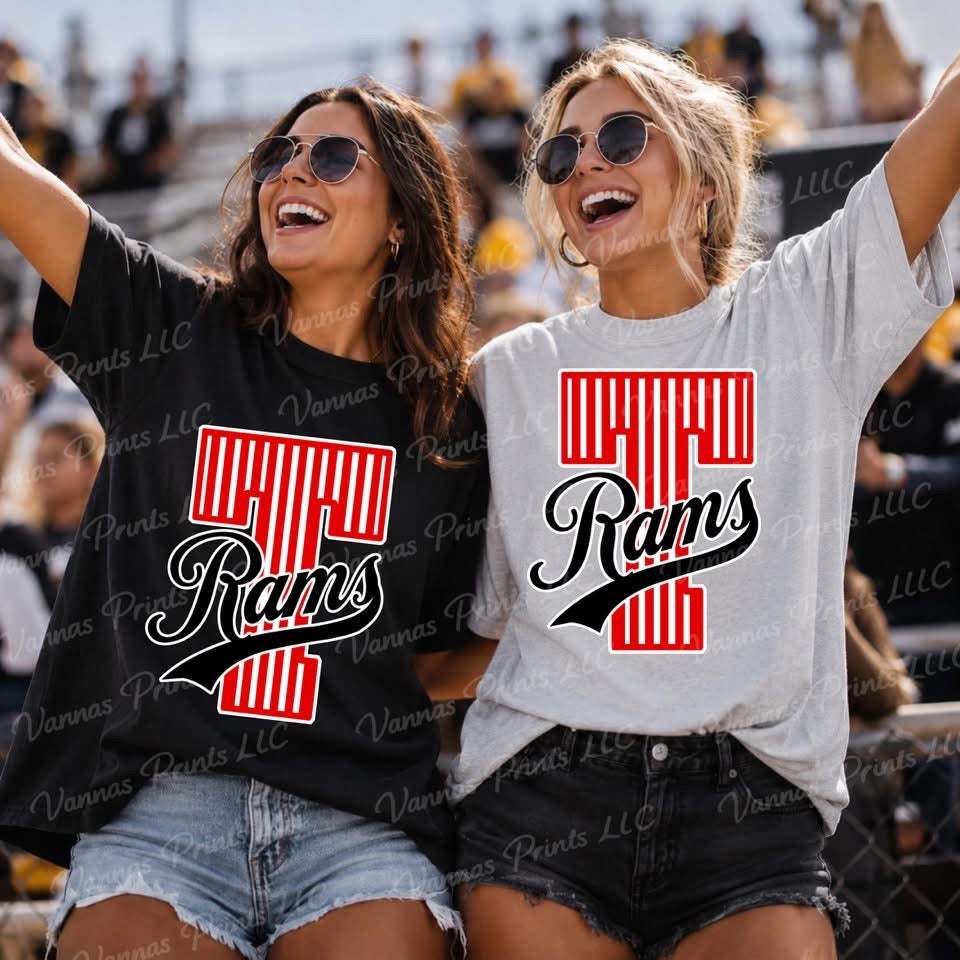 Trotwood Rams Striped Initial School Spirit
