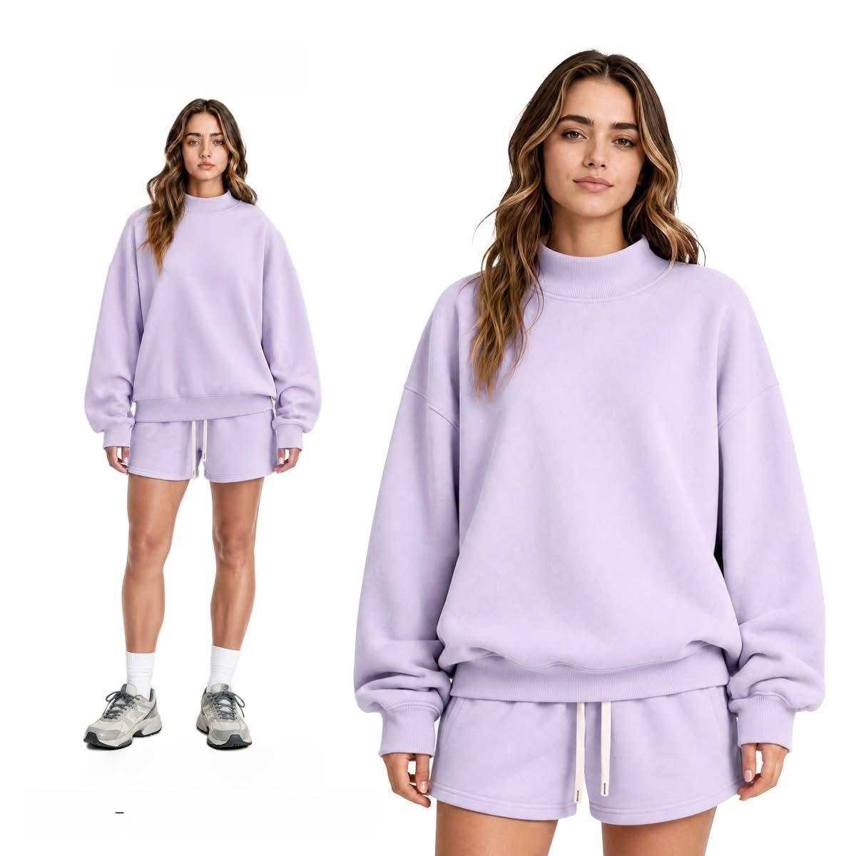 PRE ORDER Mock Neck pull over + shorts set