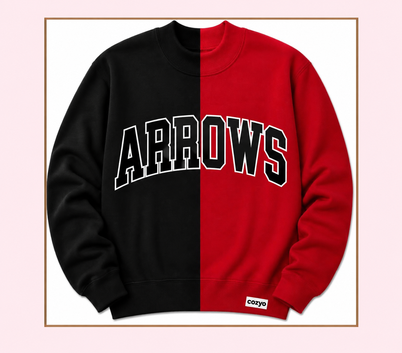 PRE ORDER SPLIT MOCK NECK - arrows