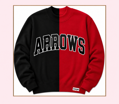 PRE ORDER SPLIT MOCK NECK - arrows