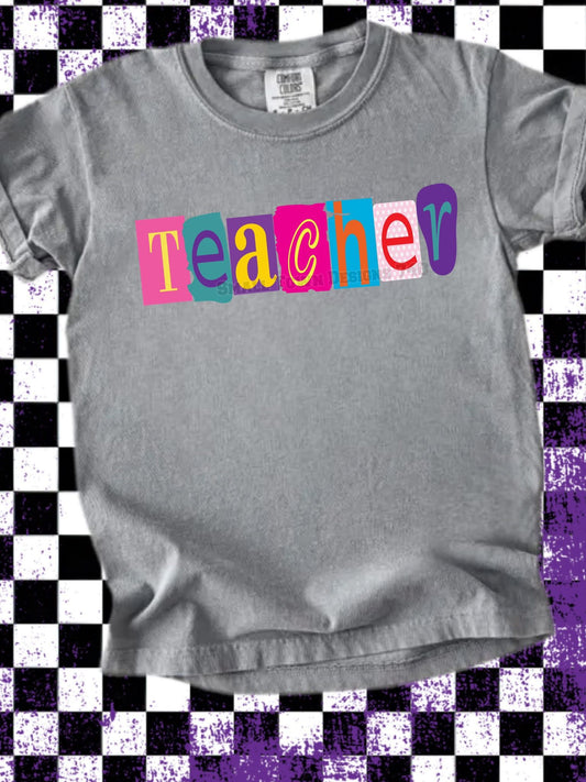 Teacher colorful blocks