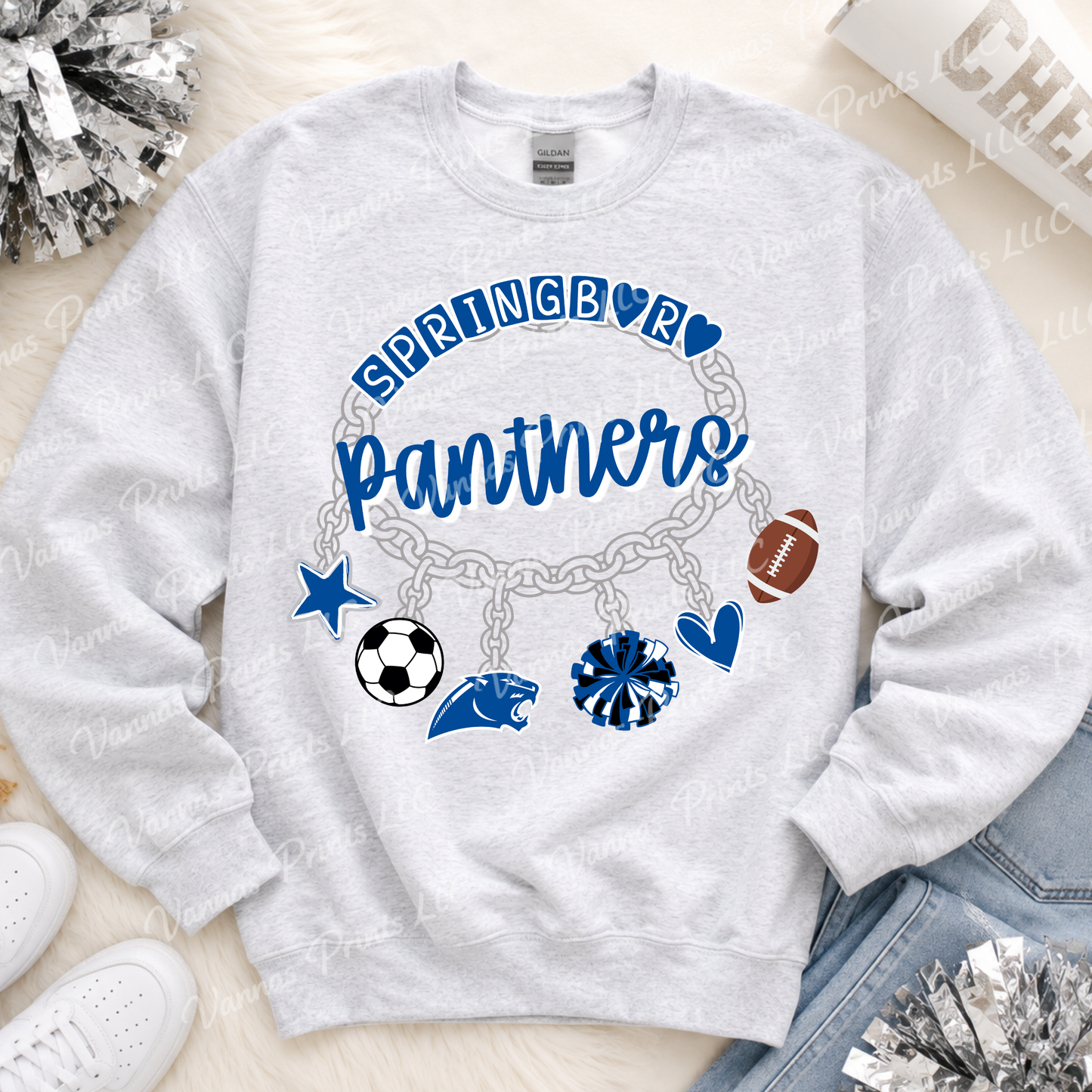 Custom Springboro Panthers Charm Bracelet