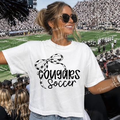 Cougars Soccer ribbon bow