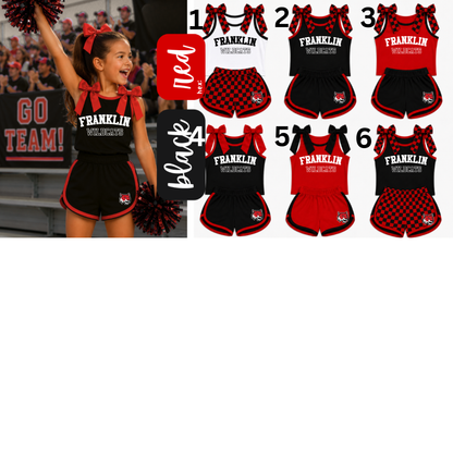 PRE ORDER Custom Bow Tank Set Franklin Wildcats red & black