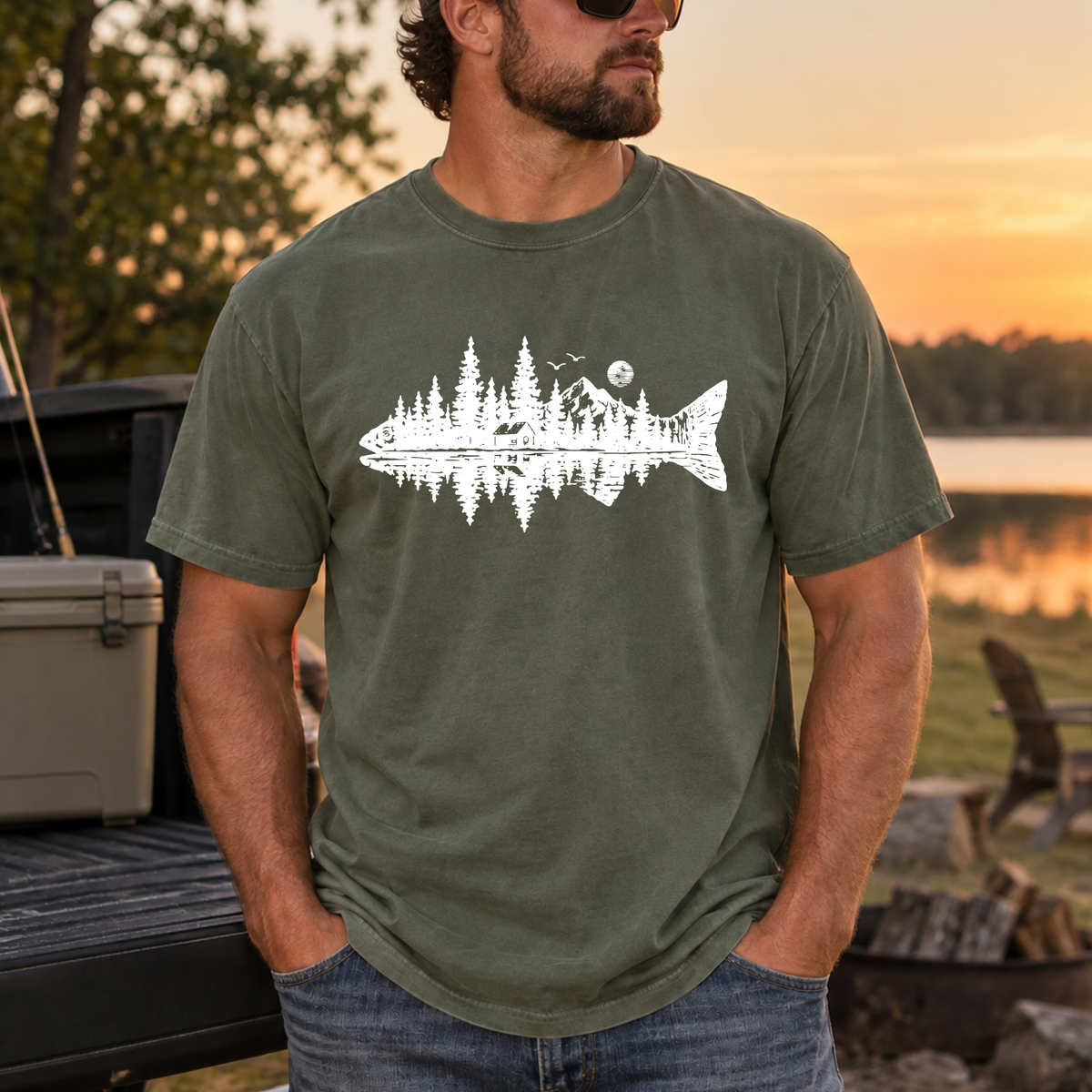 Cabin Fish Reflection