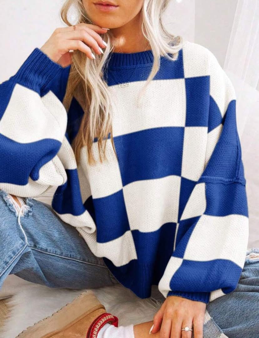Pre - Order Cozy Checkered Sweater