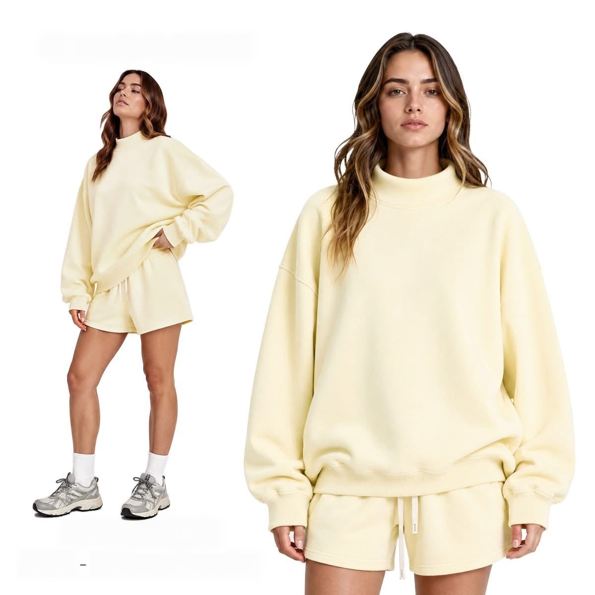 PRE ORDER Mock Neck pull over + shorts set