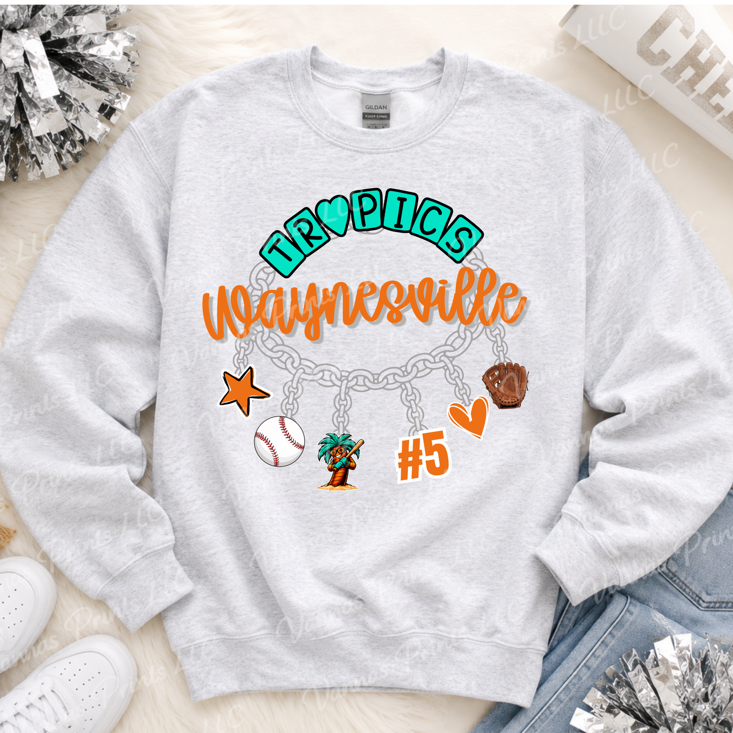Custom Waynesville Tropics baseball Bracelet Charms