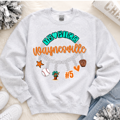 Custom Waynesville Tropics baseball Bracelet Charms