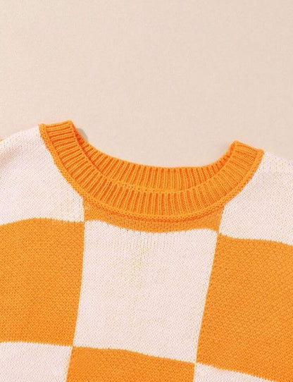 Pre - Order Cozy Checkered Sweater