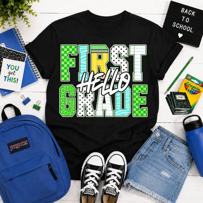 HELLO … back to school pencil green pre-K -> 6th grade