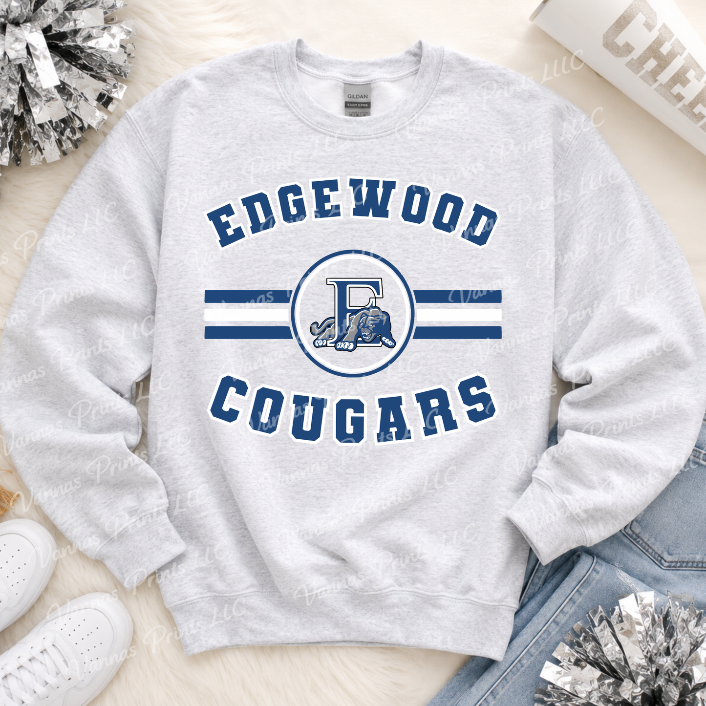 Edgewood Cougars circle mascot