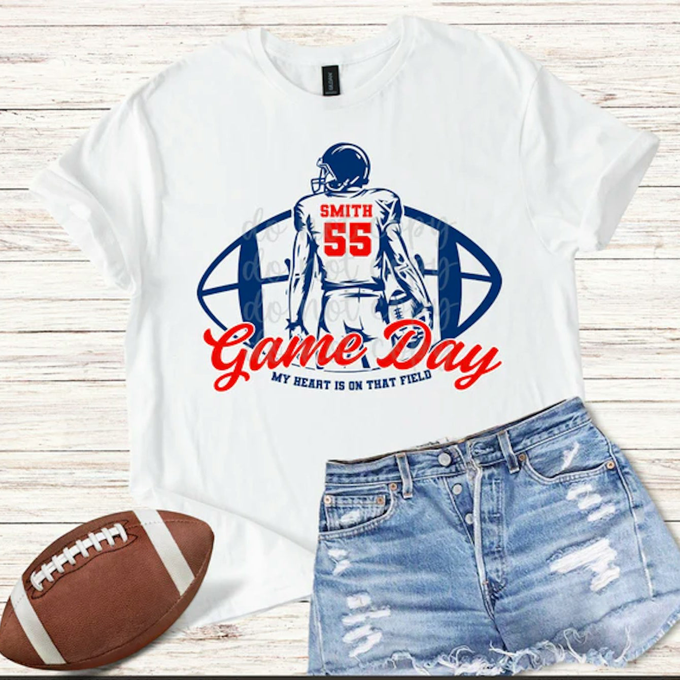 Custom football player game day