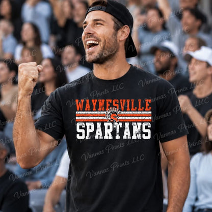 Waynesville Spartans simple distressed lines