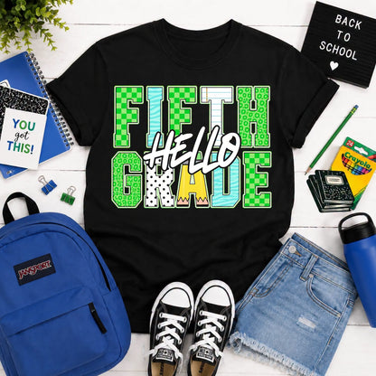 HELLO … back to school pencil green pre-K -> 6th grade
