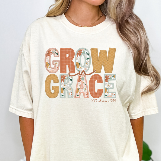 Grow in grace - faux embroidery