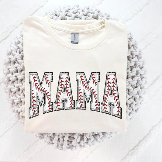Faux Sparkle Mama Baseball
