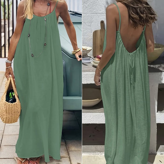 Pre-order Backless spaghetti strap maxi dress