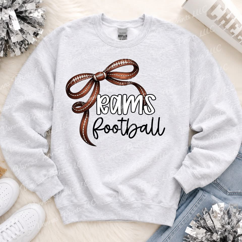 Ribbon Football Bow - Rams