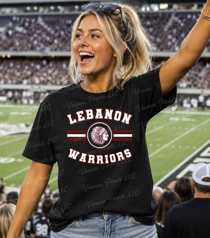 Lebanon Warriors stripped circle