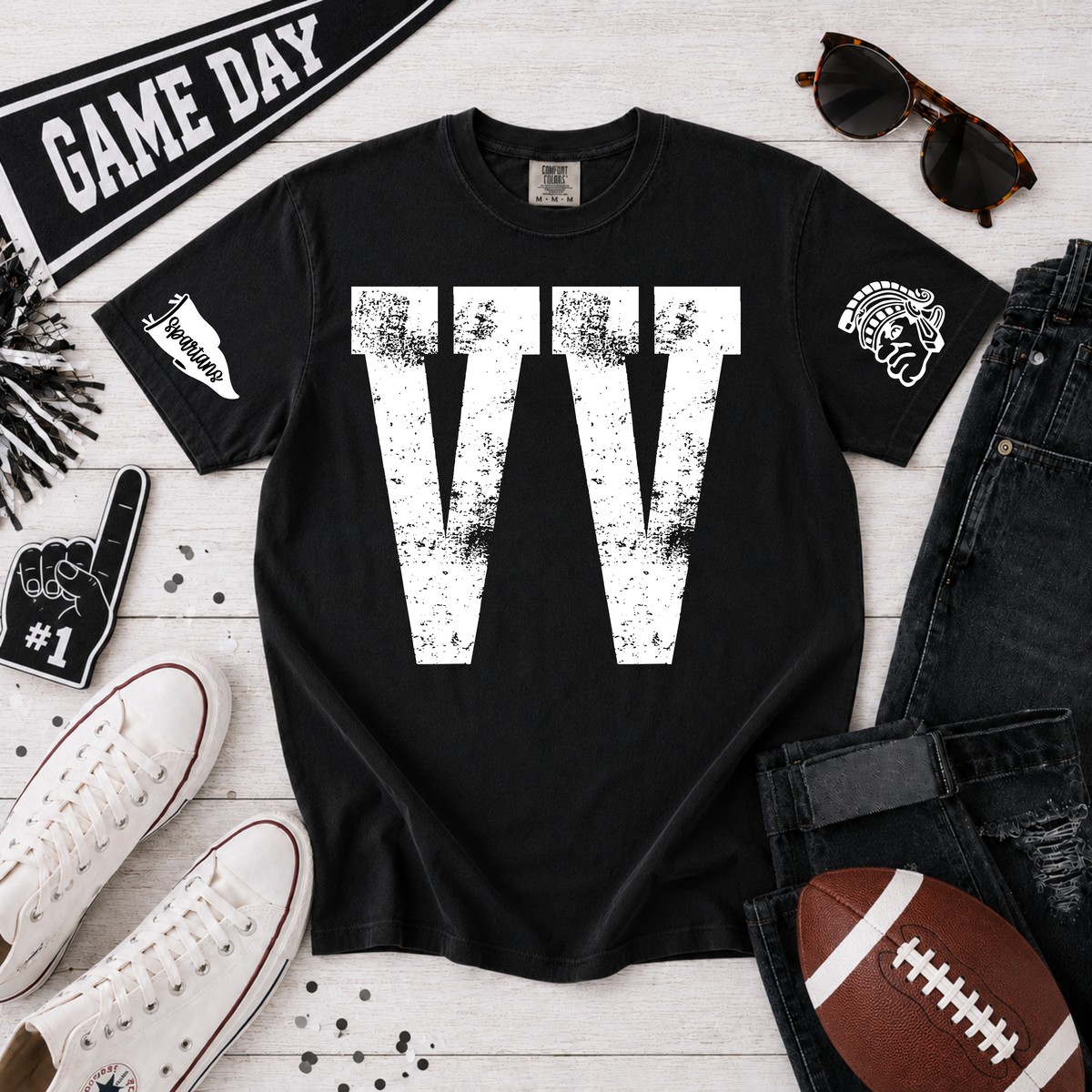 oversized VV - sleeve sparty & spartans flag