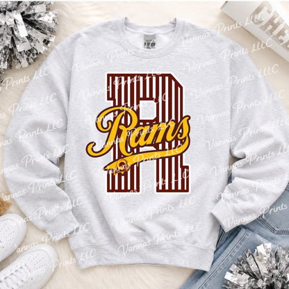 Ross Rams Striped Initial School Spirit