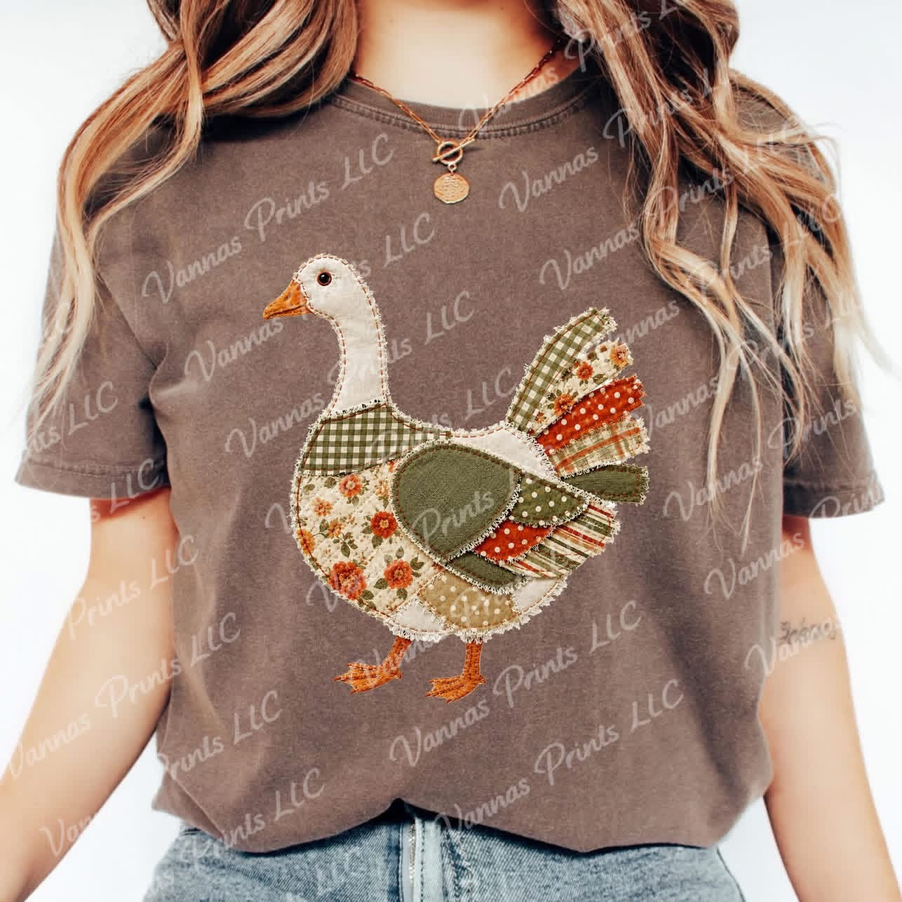 Faux patchwork goose