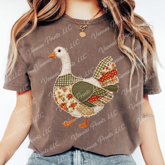 Faux patchwork goose