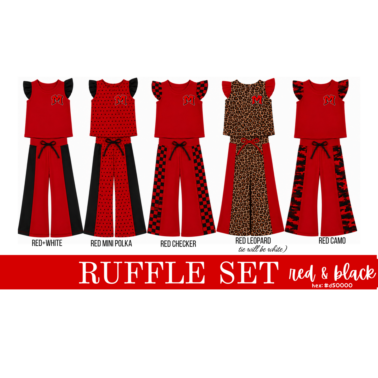 pre- order little spirit ruffle set - Madison Mohawks