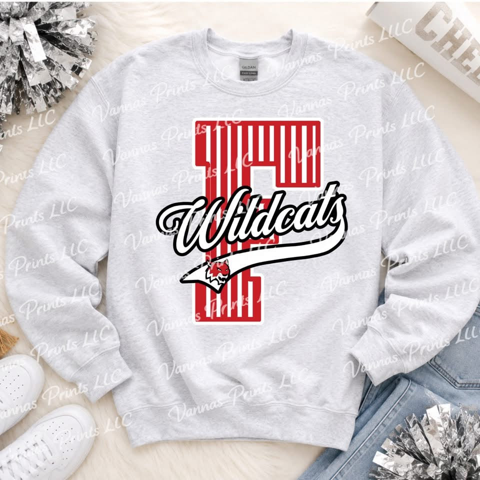 Franklin Wildcats Striped Initial School Spirit