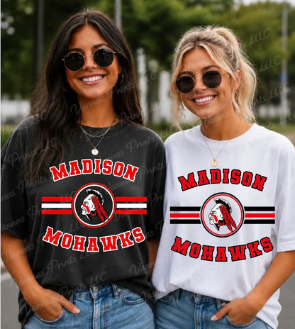 Madison Mohawks Striped Circle Mascot School Spirit