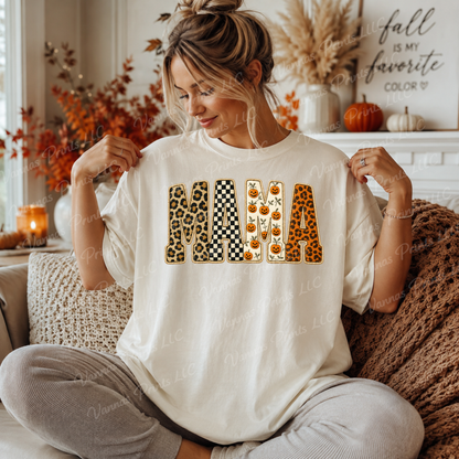 Pumpkin Patch Faux Appliqué Mama