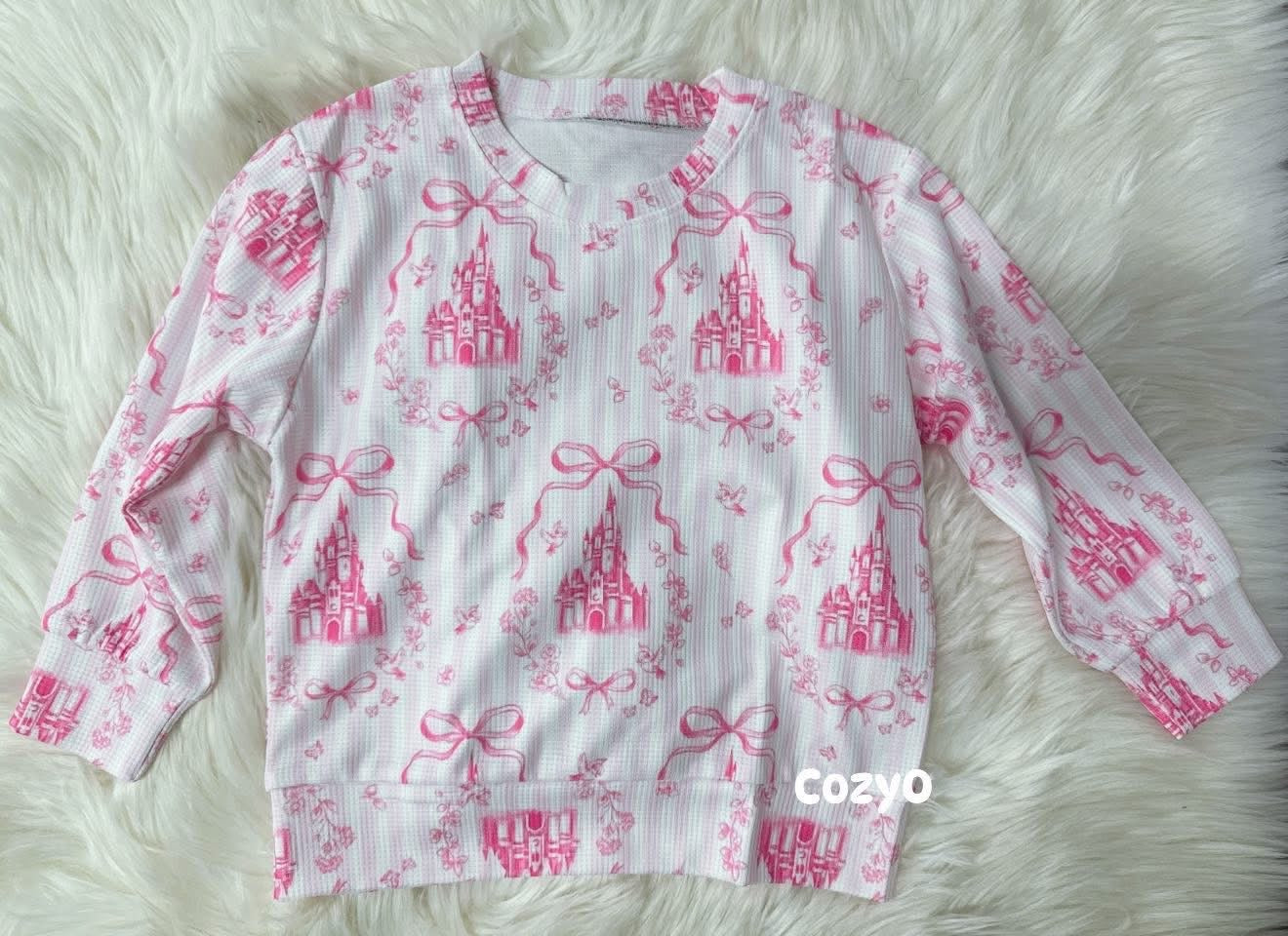 Pre Order waffle set long sleeve top + shorts