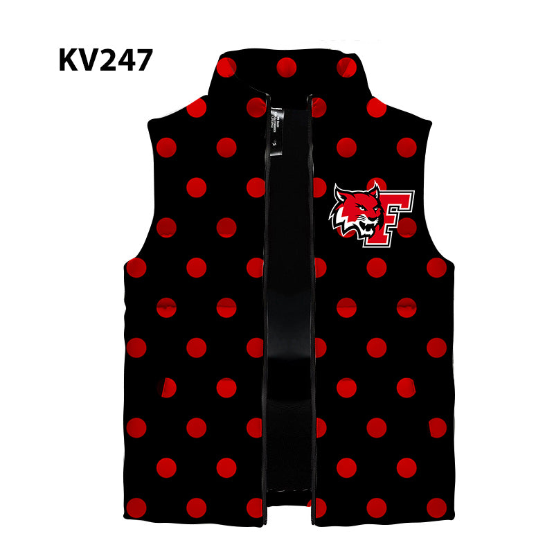 PRE ORDER- Mommy & Me Puffer Vest -Franklin Wildcats  polka dots