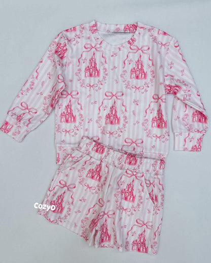 Pre Order waffle set long sleeve top + shorts