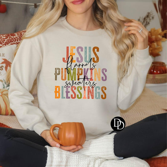 Jesus Flannels Pumpkins on WHITE