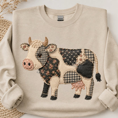 Faux patch work cow