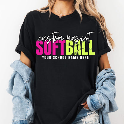 Custom Softball  custom mascot, school