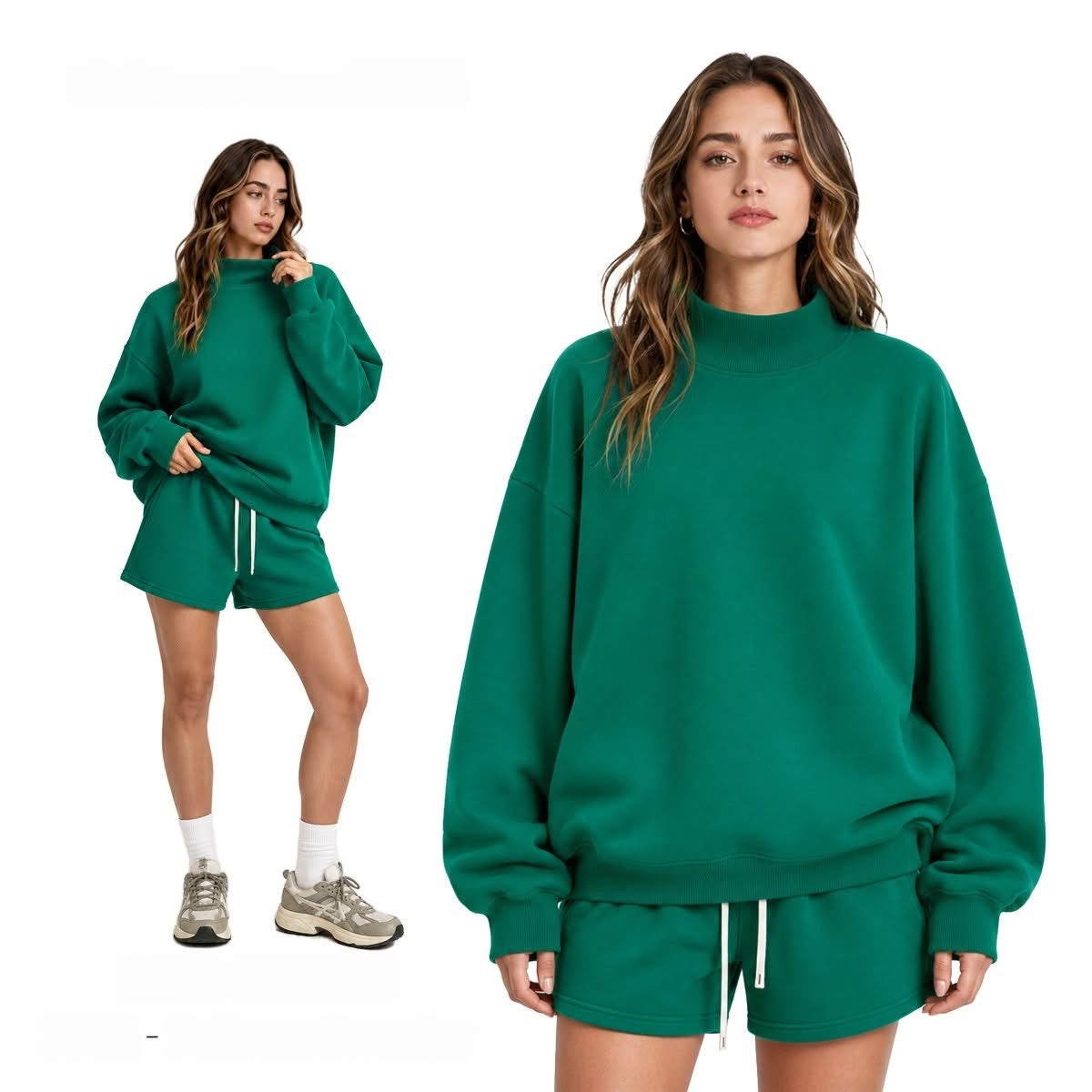 PRE ORDER Mock Neck pull over + shorts set