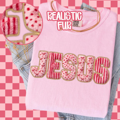 Faux pink fur - Jesus