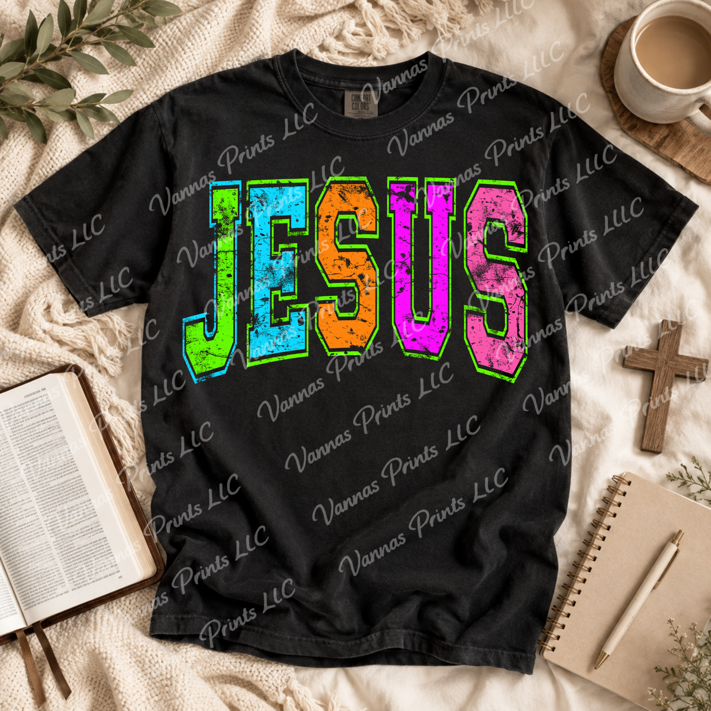 Jesus in bright multi color